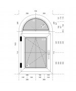 Fenêtre plein cintré 570x1000 à la française PVC Winchester