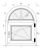 Fenêtre plein cintre 660x860 oscillo-battante PVC Blanche