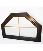 Okno trójkątne trapezowe 1250x830 uchylne PVC Mahoń szpros złoty