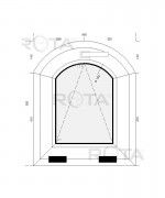 Okno łukowe uchylne 450x550 mm PVC kolor złoty dąb